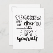 先生が自分で入力するドアを開ける ポストカード (正面/裏面)