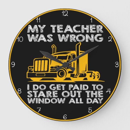 先生が間違っている:窓を見つけるために支払われる ラージ壁時計 (正面)