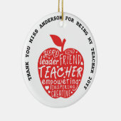 先生ことわざ引用文パーソナライズされた20未満のギフト セラミックオーナメント (右)