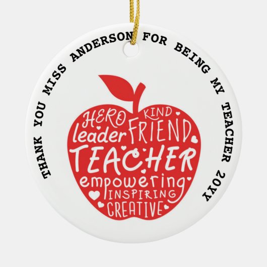 先生ことわざ引用文パーソナライズされた20未満のギフト セラミックオーナメント (正面)