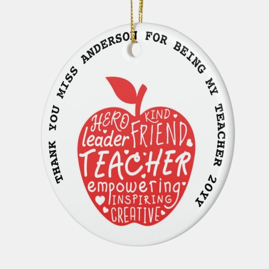 先生ことわざ引用文パーソナライズされた20未満のギフト セラミックオーナメント (左)