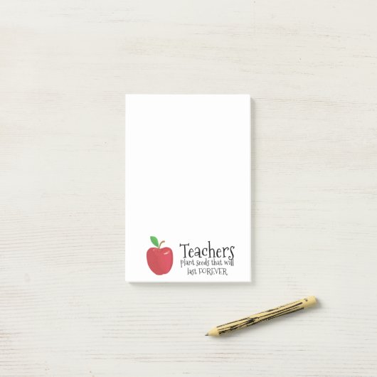 先生ことわざ独身の赤リンゴの種子 ポストイット (デスク上)