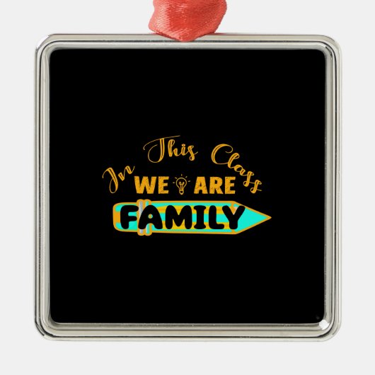先生このクラスで私たちは家族 メタルオーナメント (正面)