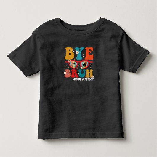 先生さようなら！夏休み前の最後の登校日を祝おう トドラーTシャツ (正面)