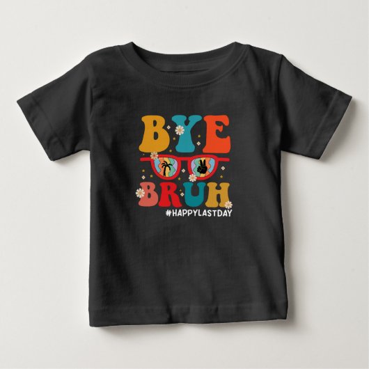 先生さようなら！夏休み前の最後の登校日を祝おう ベビーTシャツ (正面)