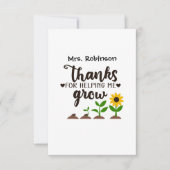 先生さん救済ひまわり育て サンキューカード (正面)