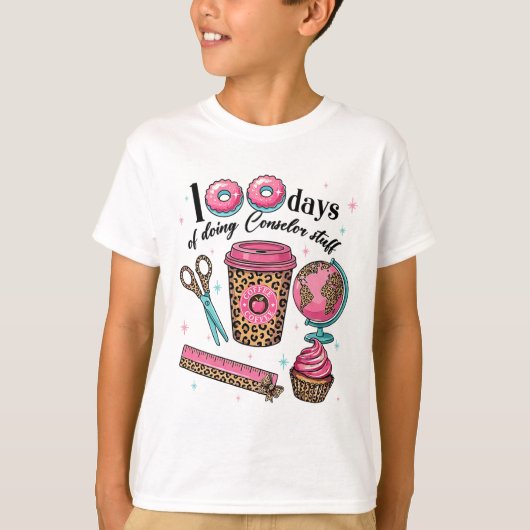 先生して100日 おめでとう100日 Tシャツ (正面)