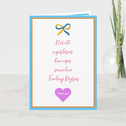 先生すごいヒーローサンキューカード サンキューカード (正面)