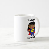 先生すごいヒーロー黒人女性パーソナライズ コーヒーマグカップ (正面右)