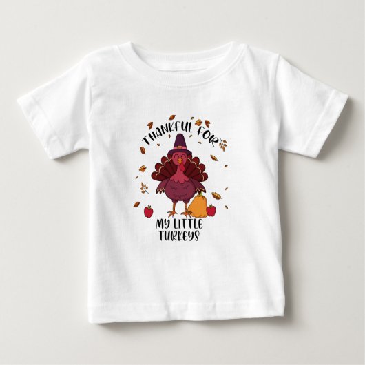 先生たちの感謝祭 私の小さなトルコに感謝 ベビーTシャツ (正面)
