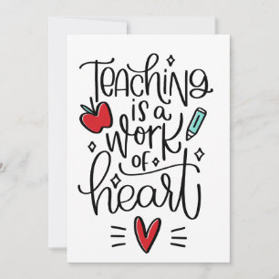 先生という仕事はハートフルな仕事 Teacher Appreciation 招待状