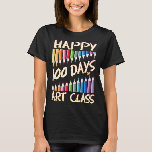 先生とアーティストのための100日目の登校 Tシャツ (正面)