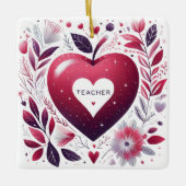 先生とハート セラミックオーナメント (正面)