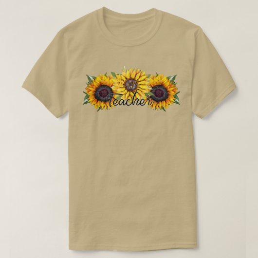 先生とヒマワリのトリオ Tシャツ (デザイン正面)