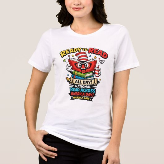 先生と図書館司書のユニセックスTシャツ トライブレンドTシャツ (正面)