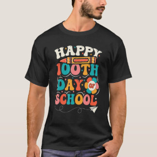 先生と子供たちのための100日目の学校 おめでとう100日目 Tシャツ