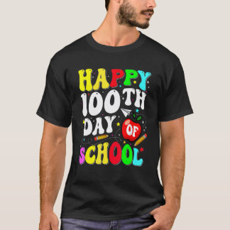先生と子供たちのための100日目の学校、100日目おめでとう Tシャツ