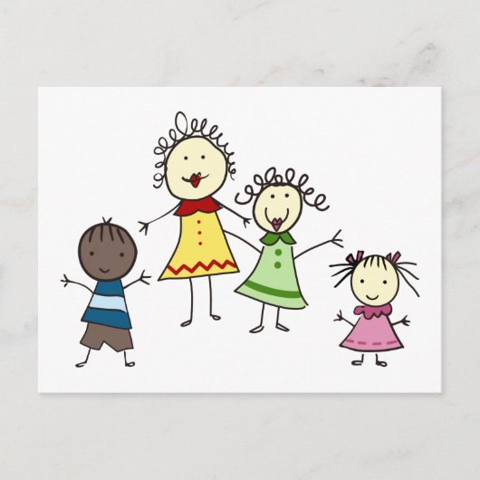 先生と子供 ポストカード (正面)