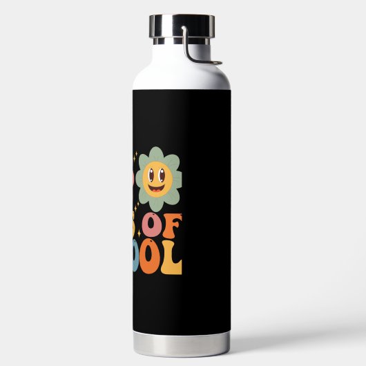 先生と子供 レトロ グルーヴィー 100日間の学校生活 ウォーターボトル (左面)