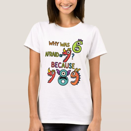 先生と学校のための面白い数学の7 8 9 Tシャツ (正面)