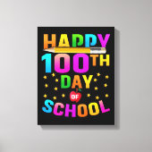先生と学生のための幸せな100th日 キャンバスプリント (正面)
