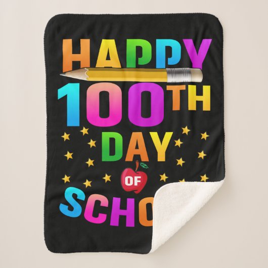先生と学生のための幸せな100th日 シェルパブランケット (正面)