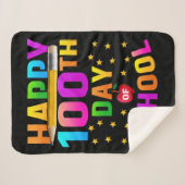 先生と学生のための幸せな100th日 シェルパブランケット (正面(横))