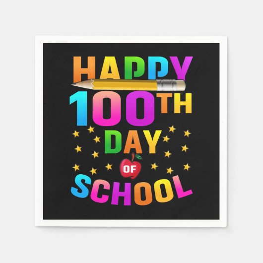 先生と学生のための幸せな100th日 スタンダードカクテルナプキン (正面)