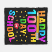 先生と学生のための幸せな100th日 フリースブランケット (正面(横))