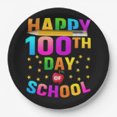 先生と学生のための幸せな100th日 ペーパープレート (正面)