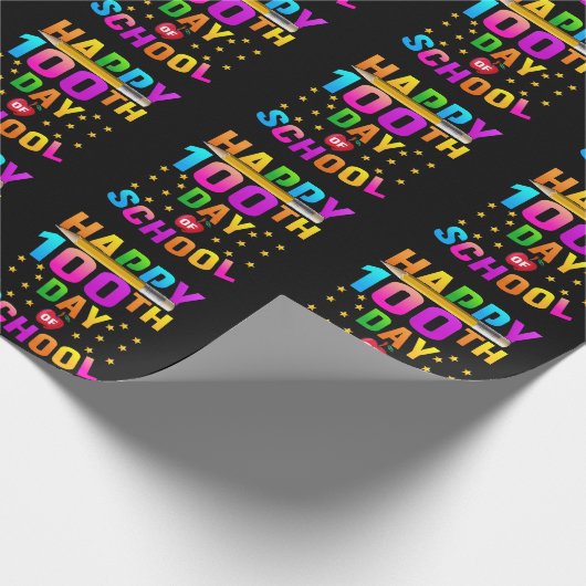 先生と学生のための幸せな100th日 ラッピングペーパー (角)