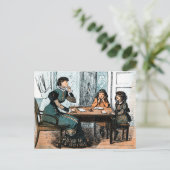 先生と学生。ヴィンテージアートはがき ポストカード (スタンド正面)