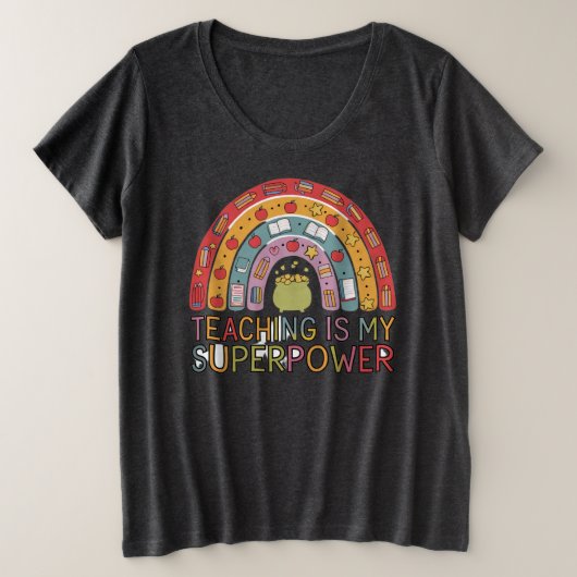 先生と教室のTシャツ プラスサイズTシャツ (デザイン正面)