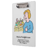 先生と教室テーマおもしろいデザイン クリップボード (左)