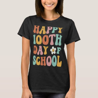 先生と生徒のためのレトロな100日目の登校 Tシャツ