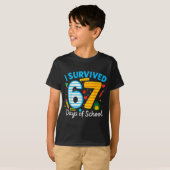先生と生徒のための面白い学校67日間生き残った Tシャツ (正面フル)
