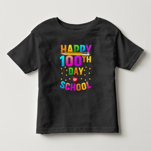 先生と生徒のための100日学校おめでとう トドラーTシャツ (正面)