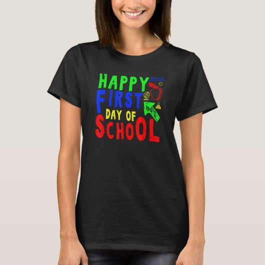 先生と生徒の学校再開 初日 Tシャツ (正面)