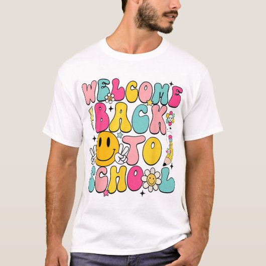 先生と生徒の新学期のお祝い Tシャツ (正面)