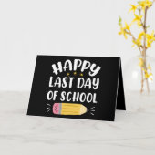 先生と生徒の最後の学校の日をお祝いしよう カード (黄色い花)