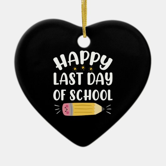 先生と生徒の最後の学校の日をお祝いしよう セラミックオーナメント (正面)
