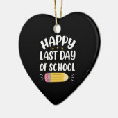 先生と生徒の最後の学校の日をお祝いしよう セラミックオーナメント (左)