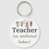 先生と知的な悪感動的引用文 キーホルダー (正面)