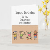 先生と知的な誕生日娘 カード (黄色い花)