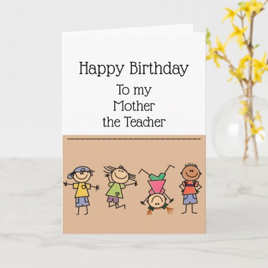 先生と知的不潔な誕生日の母 カード (黄色い花)