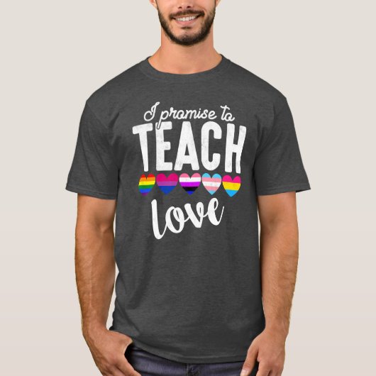 先生とLGBTとの教え約束Qプライド愛誇りを持った Tシャツ (正面)