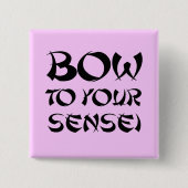 先生におじぎする 缶バッジ (正面)