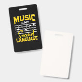 先生にとって音楽は第二の言語です バッジ (正面＆裏面)