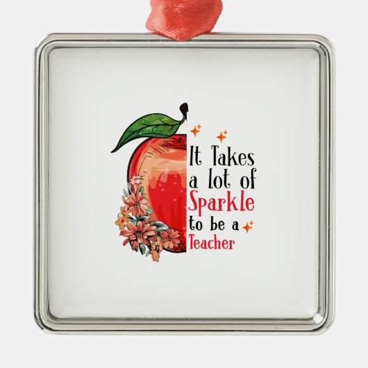 先生になるにはかなりの輝きがかかる メタルオーナメント (正面)