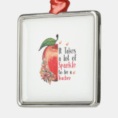 先生になるにはかなりの輝きがかかる メタルオーナメント (左)